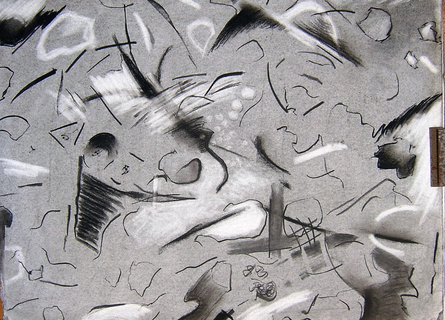 Marking Time II Charcoal on Paper 2016 750mmx540mm Lesley Kane